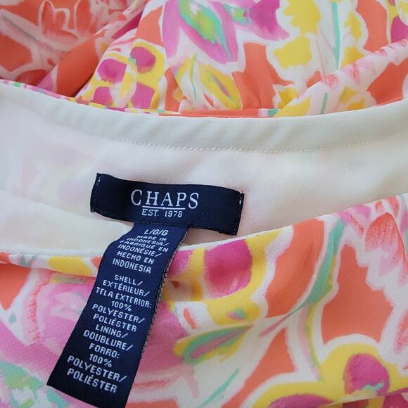 Chaps colorful tiered skirt size large bright flowy boho - Picture 2 of 4